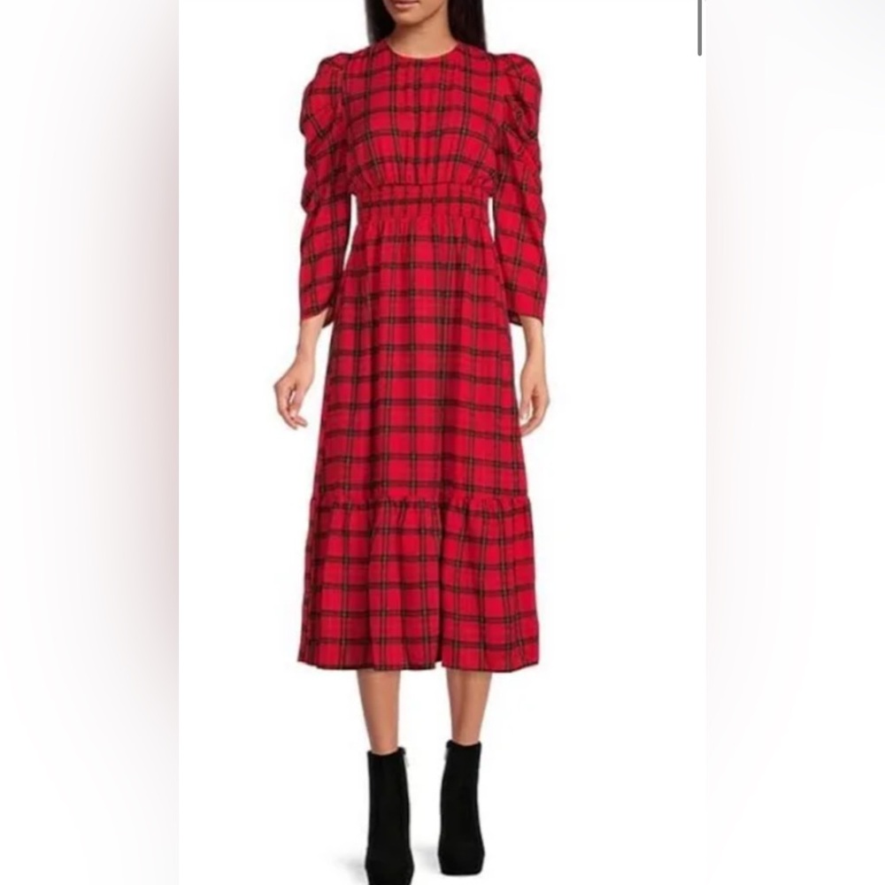 Sugarlips Plaid Print Back Tie Women's Dress
